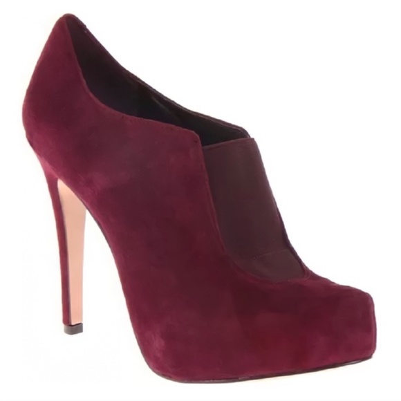 BCBGeneration Priyah Burgundy Suede Leather Heeled Bootie - Picture 12 of 12